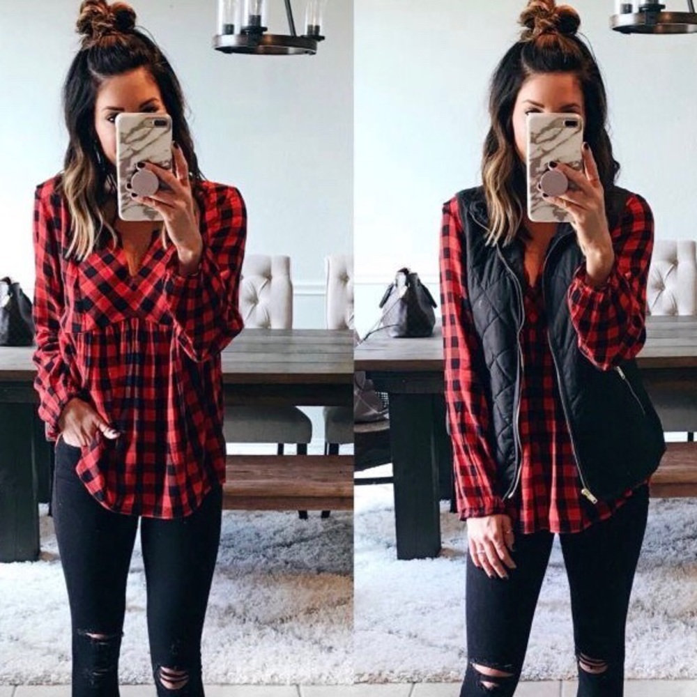 Buffalo plaid top